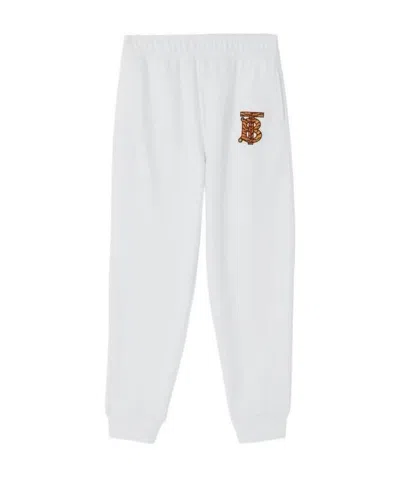 Burberry Monogram-motif Cotton Jogging Pants In White