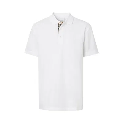 Pre-owned Burberry Monogram Motif Cotton Pique Polo 'white/archive Beige' | Men's Size M