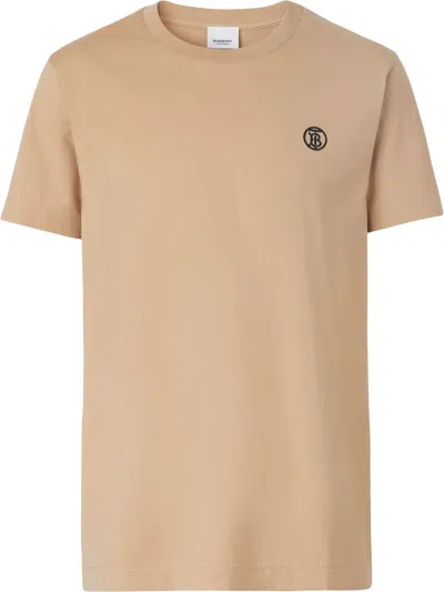 Burberry Monogram-motif Cotton T-shirt In Nude