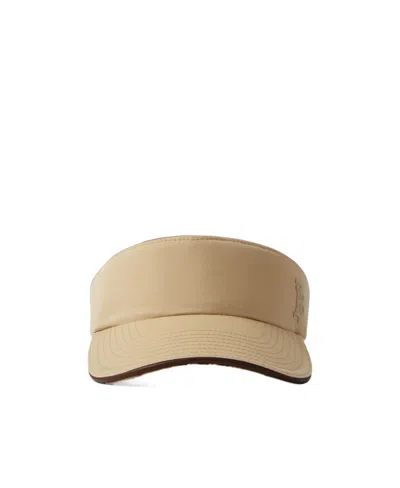 Burberry Monogram-motif Cotton Visor In Nude