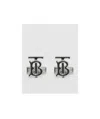 Burberry Monogram Motif Enamel And Palladium-plated Cufflinks In Black