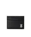 Burberry Monogram-motif Grainy-leather Card Case In Black
