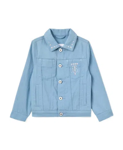 Burberry Monogram Motif Japanese Denim Jacket In Blue