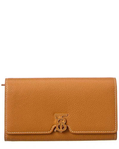 Burberry Monogram Motif Leather Continental Wallet In Brown