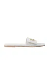 Burberry Monogram-motif Leather Slides In White