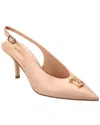 Burberry Monogram Motif Leather Slingback Pump In Beige