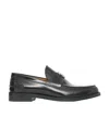 Burberry Fred Tb Metal Leather Loafers In Black