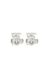 Burberry Monogram Motif Palladium-plated Cufflinks In White