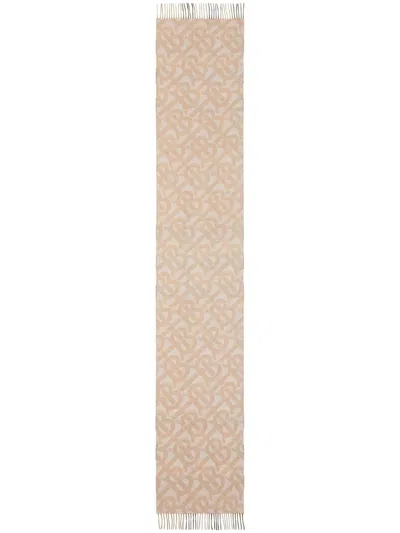 Burberry Monogram-motif Reversible Scarf In Neutrals