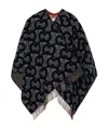 Burberry Monogram Pattern Cape In Black
