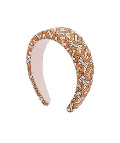 Burberry Monogram-pattern Padded Headband In Nude