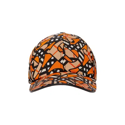 Pre-owned Burberry Monogram Print Baseball Cap 'orange' | Men's Size Xl