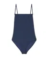 Burberry Monogram-print One-piece Swimsuit In Blue