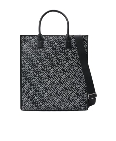 Burberry Monogram-print Tote Bag In Black