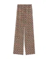 Burberry Monogram-print Wide-leg Trousers In Multicolor