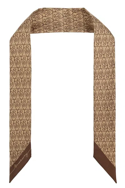 Burberry Monogram Printed Scarf In Brown
