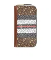 Burberry Monogram Stripe E-canvas And Leather Ziparound Wallet In Brown