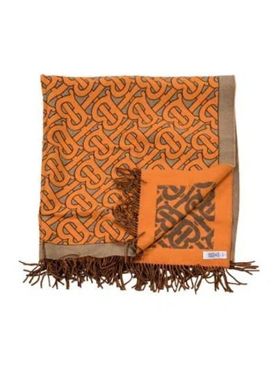 Pre-owned Burberry Monogram Throw Blanket In Brown