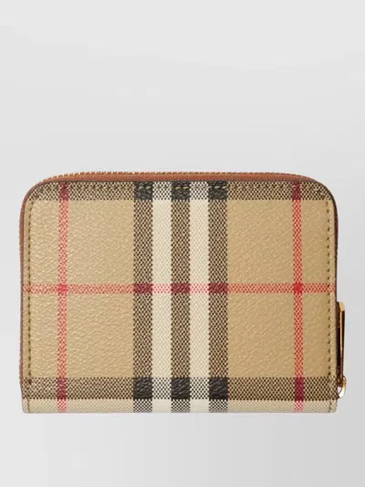 Burberry Monogram Zip Around Wallet Check Pattern
