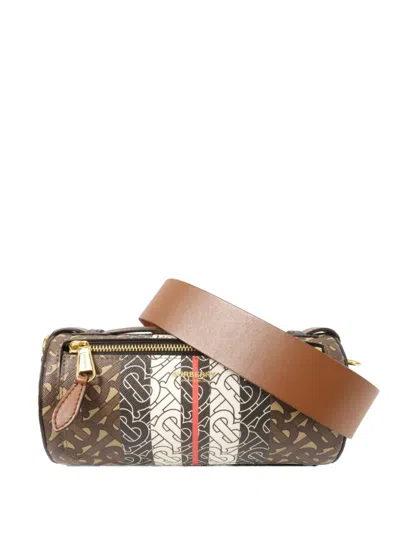 Pre-owned Burberry Monogram-pattern Shoulder Bag In Brown