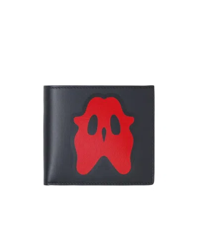Burberry Monster-print Leather Bifold Wallet In Black