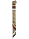 Burberry Montage-print Silk Skinny Scarf In Neutrals