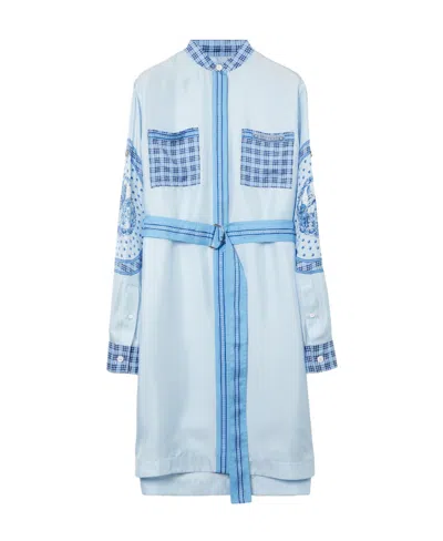 BURBERRY BURBERRY MONUMENT-PRINTED SATIN SHIRT DRESS