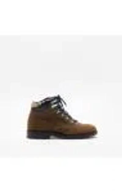 Burberry Moor High Leather Ankle Boots In Brown
