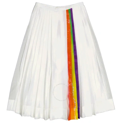 Burberry Morlaix Rainbow Striped Cotton Midi Skirt