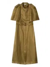 Burberry Midikleid Im Trenchcoat-stil In Brown