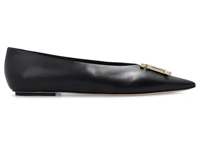 Pre-owned Burberry Motif Pointtoe Ballerina Flat Monogram (women's) Sneakers In Black