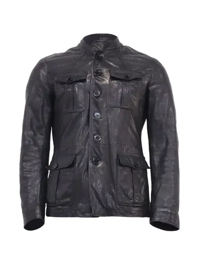 Pre-owned Burberry Moto Leather Jacket In Black