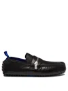 BURBERRY BLACK LEATHER LOAFERS FOR MEN