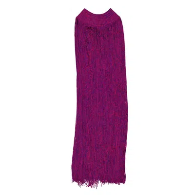 Burberry Mouline Fringed Cape In Pink