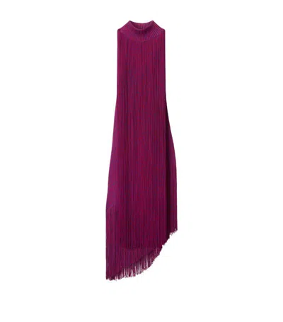 Burberry Mouliné Fringed Cape In Pink