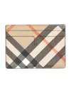 Burberry Signature Pattern Compact Rectangular Card Holder In Beige