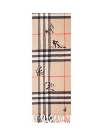 Burberry Mu 168x30 Check Scarf In White