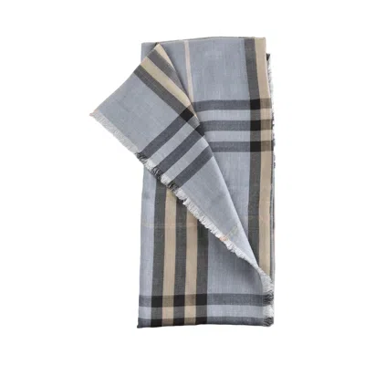 Pre-owned Burberry Mu Check Scarf 'wave/pebble Beige' | Multi-color | Men's Size Onesize