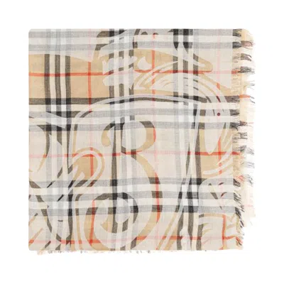 Pre-owned Burberry Mu Ekd Scarf 'sand' | Tan | Women's Size Onesize In Brown