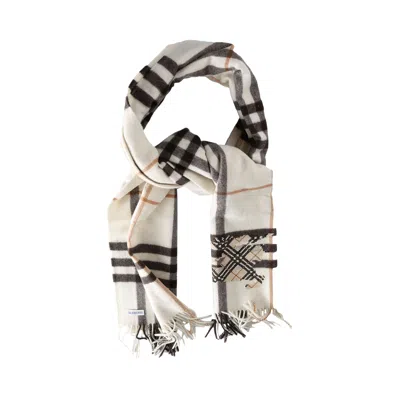 Pre-owned Burberry Mu G Check Ekd X Stitch Scarf 'pebble White' | Men's Size Onesize