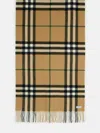 Burberry 'mu Giant' Beige Cashmere Scarf In Beige