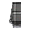 Burberry Mu Giant Check Scarf In Gray
