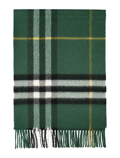 Burberry Mu Giant Check Scarf In Dark Fern Green