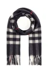 Burberry Embroidered Checks Cashmere Scarf