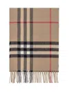 Burberry Beige Check Cashmere Scarf In Brown