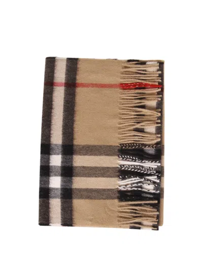 Burberry Mu Giant Chk Sfa Cs Scarf In Brown