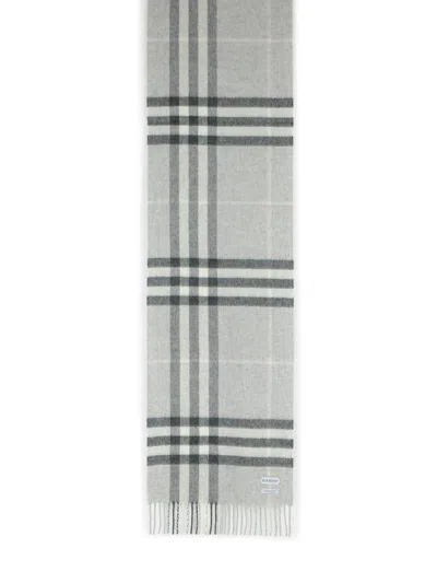 Burberry 'mu Giant' Grey Cashmere Scarf In Gray
