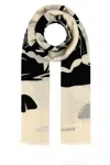 Burberry Men Embroidered Wool Scarf