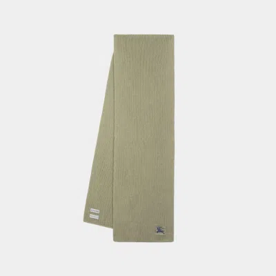 Burberry Mu Ribbed Scarf In Beige