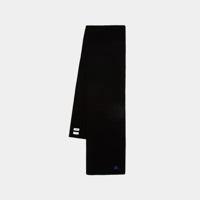Burberry Mu Ribbed Scarf In Black